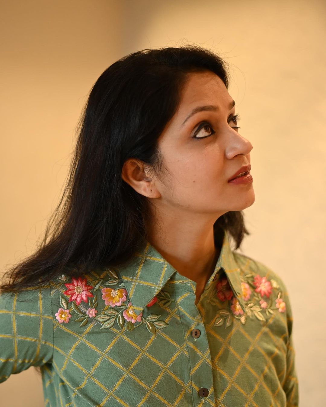 Women cotton pathani suit with shoulder embroidery and patiyala