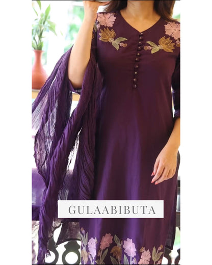 Casual wear cotton Embroidery Kurta set