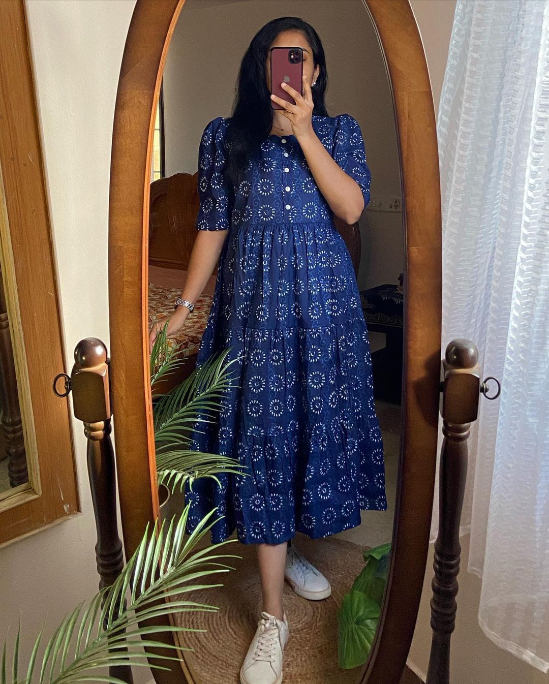 Women printed aline button style kurta set