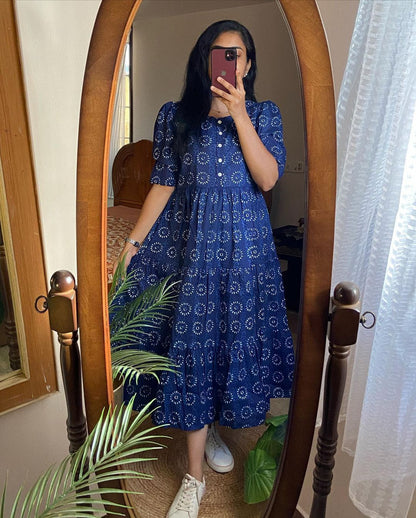 Women printed aline button style kurta set