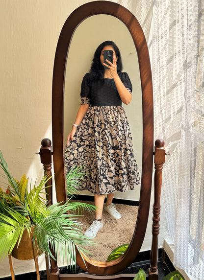 KalaVastra - cotton hakoba with pure original kalamkari pattern dress