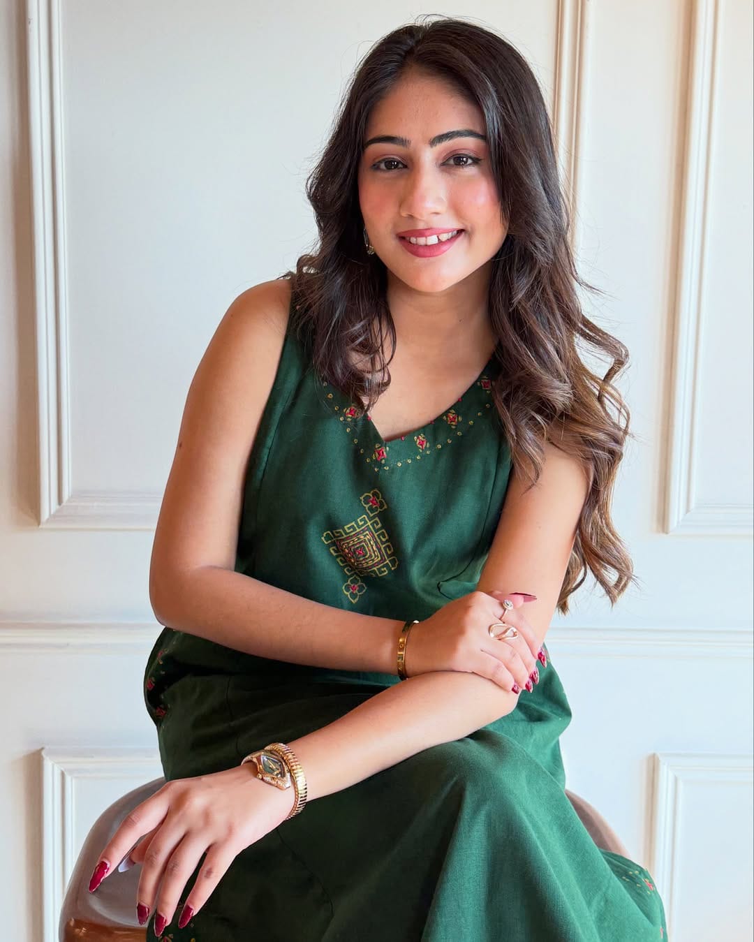 EMBROIDERY WORK A LINE KURTI PANT SET WITH BOTH SIDES POCKETS SET