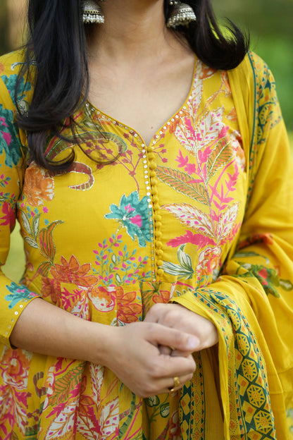 Sumedha Marigold Anarkali Suit Sets