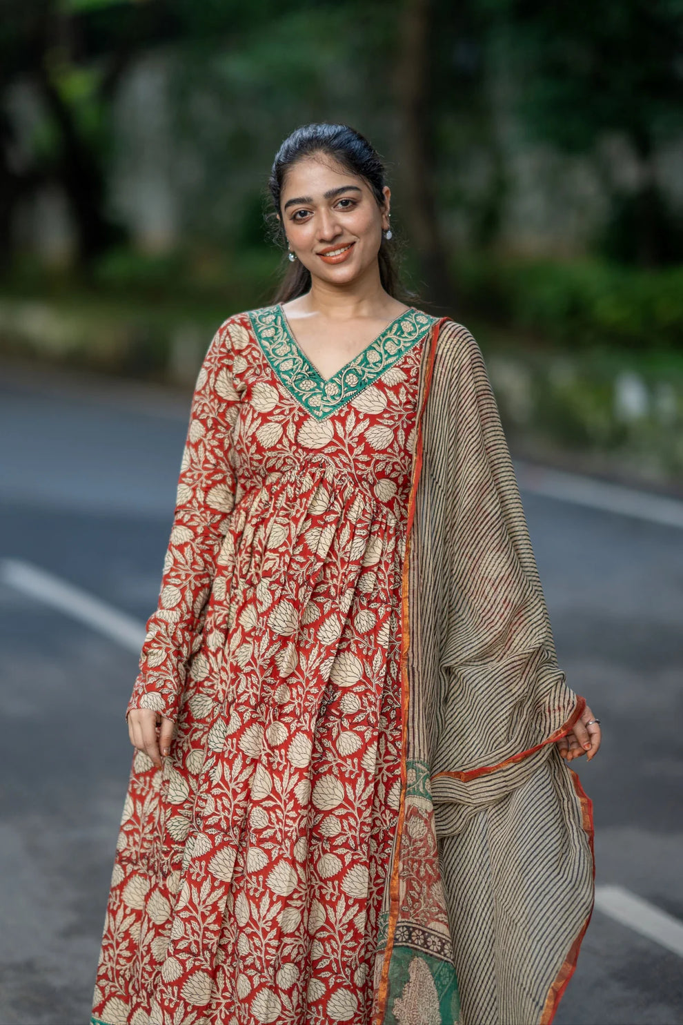 Nakshatra Bagru Hand Block Cotton Anarkali