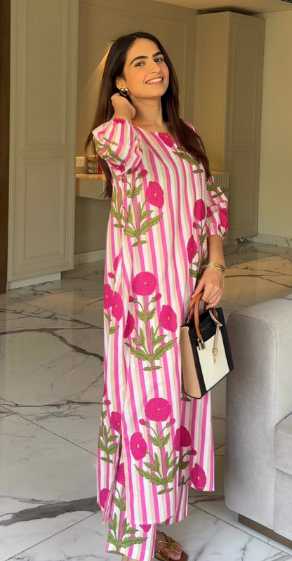 La Royale Hand Block Printed Cotton Co-ord Set