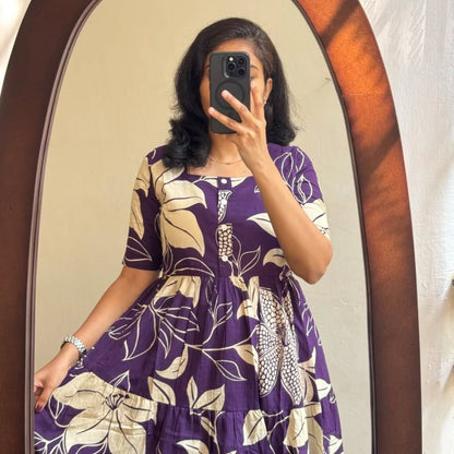 Grapy - women flower print middi dress