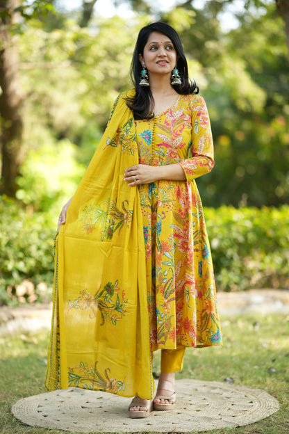 Sumedha Marigold Anarkali Suit Sets